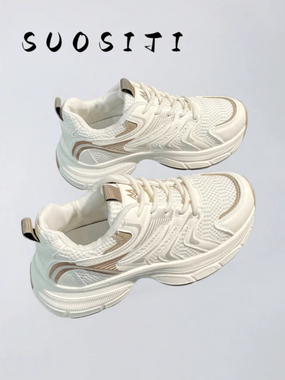 New Thick Mesh Platform Casual Sneakers For Women