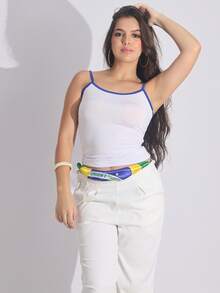3-Piece Set: Basic Tank Top And Cropped Top In Spandex Fabric - New - 查看 8