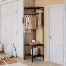 1pc Multi-Functional Corner Coat Rack, Sturdy Metal Frame, Suitable For Bedroom, Closet And Living Room, Bedding Storage, Space-Saving Corner Design, Durable Storage Rack, Effectively Utilize Idle Corner Space, Easy Installation, Minimalist Design - View 14