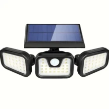 Solar Powered Motion Sensor Outdoor Light, 3-Head Security Light, LED Floodlight With Motion Detection, Spot Light For Patio, Yard, Garage Entrance, IP65 Waterproof - Multicolor - View 14