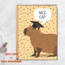 6 tấm thiệp chúc mừng tốt nghiệp hình động vật ngộ nghĩnh kèm phong bì, thiệp chúc mừng tốt nghiệp hài hước, thiệp chúc mừng hình chuột lang nước, ngỗng và mèo dễ thương dành cho bạn thân, đồ dùng kỷ niệm tốt nghiệp năm 2026. - Xem 9