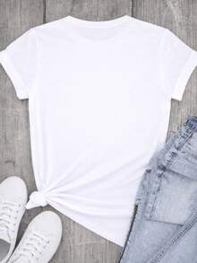 Camiseta Babylook T Shirt Blusa Moda Feminina Gatinho Fofo Com Laço Estilo Casual - Branco - Visão 4