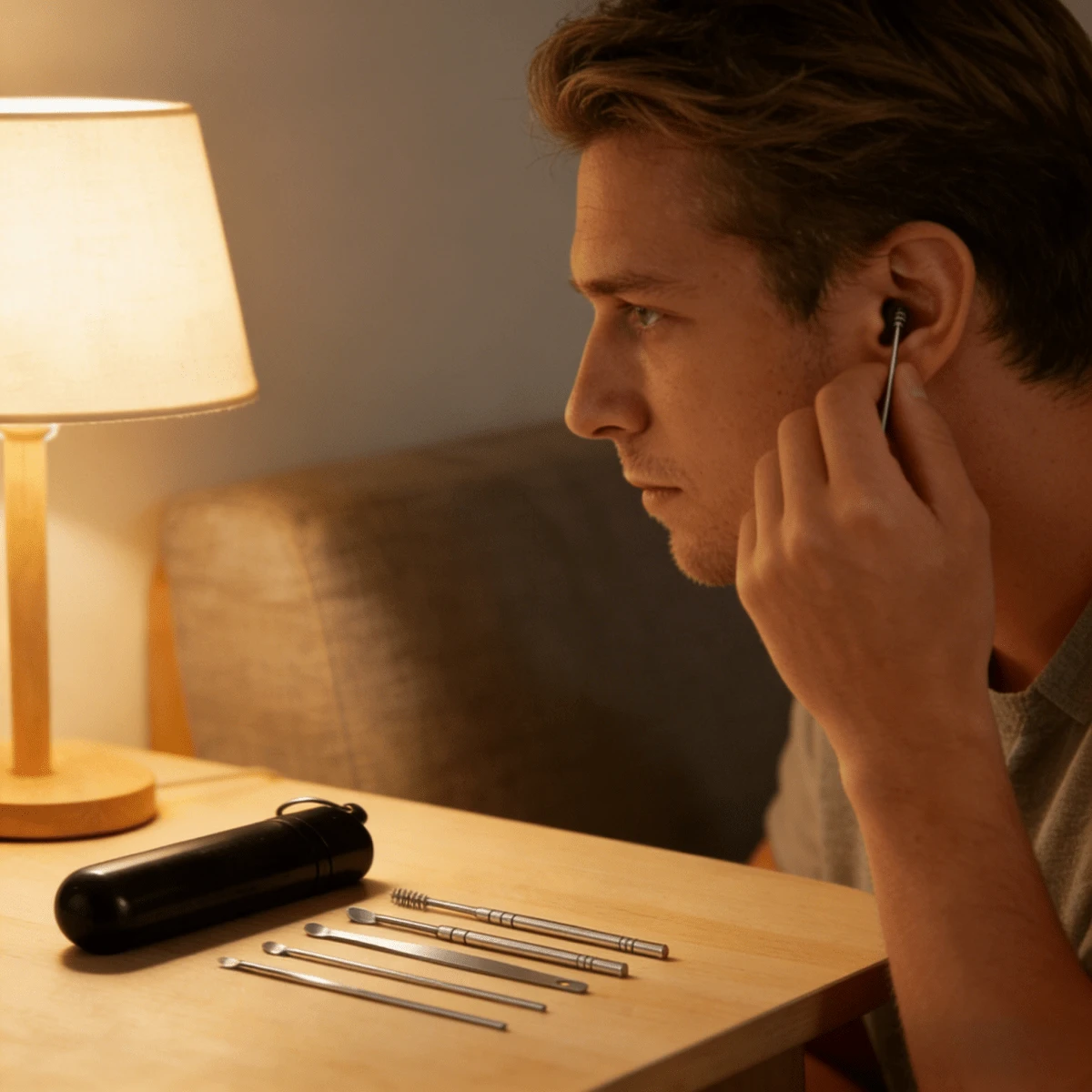 6-Piece Stainless Steel Ear Pick Set, Portable Spring Ear Cleaner With Spiral Ear Pick Tool,Randomly Send One Color. - View 1