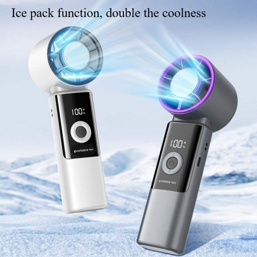 Portable Handheld Turbo Fan With High-Speed Cooling Function, USB-C Rechargeable Battery, Foldable Mini Cooling Fan For Travel, Outdoor, Home And Office, High-Speed Personal Portable Fan, USB Powered, Suitable Gift For Men And Women