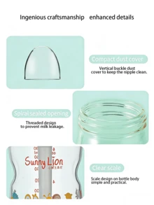 1个/2个/3个装 Tritan 水晶透明婴儿奶瓶，180毫升，易握防胀气设计，硅胶奶嘴，耐热防漏，直径5厘米，透明瓶身，适合婴幼儿喂养 - 彩色 - 查看 5