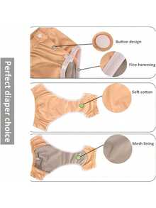 2片装成人布尿布，柔软防漏，防水，超强吸水，可重复使用，可水洗，男女通用，透气防水成人失禁布尿布 - 查看 4