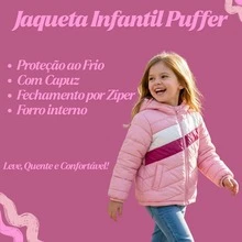 Premium Waterproof Children's Puffer Jacket - Pink - View 2