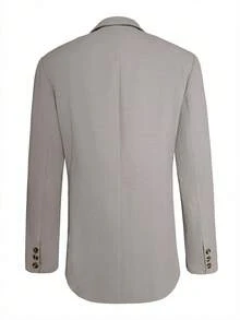 Áo blazer nam dài tay chất liệu vải dệt họa tiết, nhẹ, thích hợp cho các hoạt động thường ngày, đi làm và mặc mùa hè. - Màu Khaki - Xem 5
