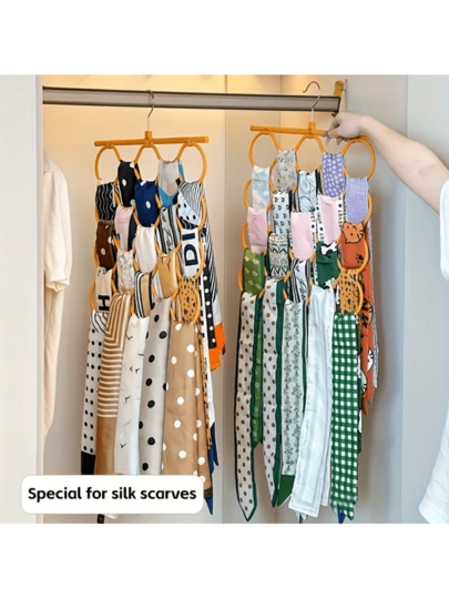 1 قطعة شماعة منظم الأوشحة والربطات، تصميم متعدد الخطاطيف لتوفير المساحة، رف تخزين مخصص للأوشحة والربطات والجوارب، منظم متعدد الاستخدامات للمنزل، شماعة ملابس لا تنزلق بسلاسة