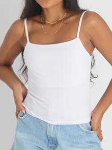 Kit 3 Cropped Women's Tank Top Strappy Basic Summer Suplex - White/Baby Pink/Black - View 9