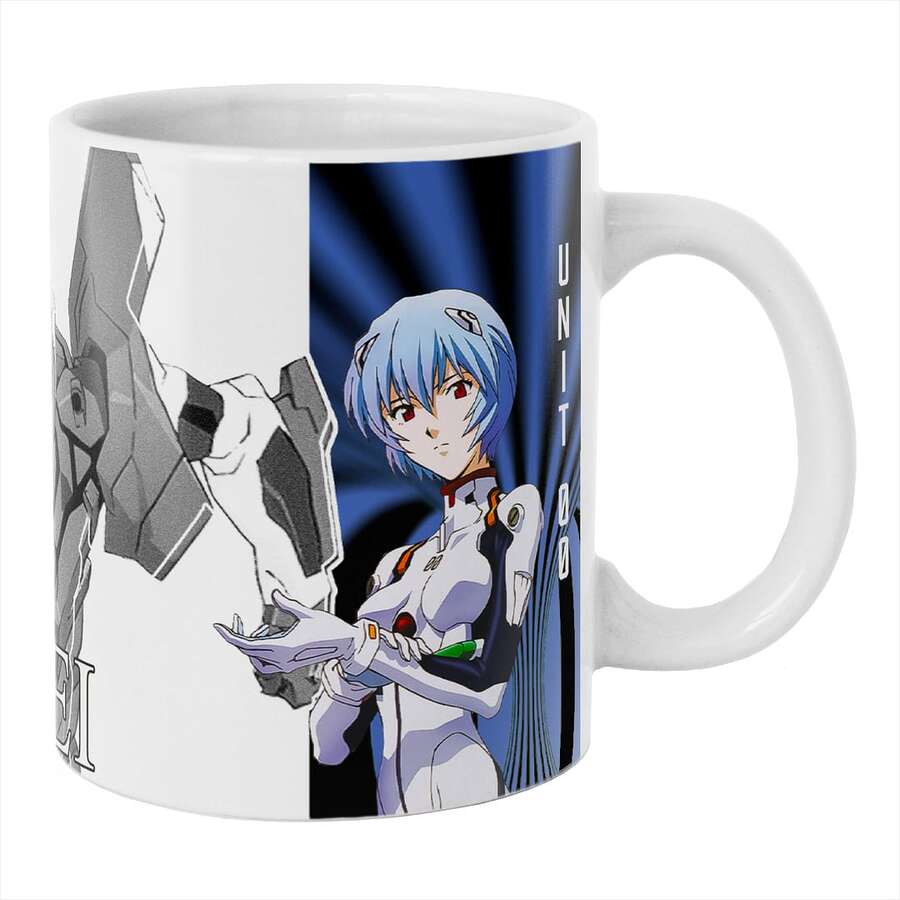 Taza de Evangelión Clon Rei Eva 00 De Cerámica 11 Oz 325 Ml Mugs de Evángelion Anime - Blanco - Ver 1