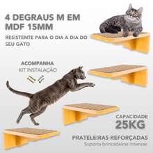 Cat Shelf Kit Size M 4pcs Already Assembled Sturdy - Mocha Brown - View 4