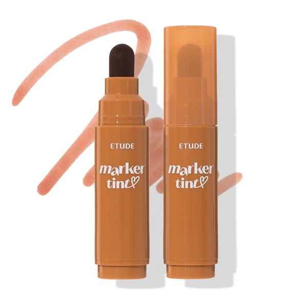ETUDE Dear Darling Marker Tint Mocha Brown 3.5g - Gradient Lip Tint, Soft Blurring Lip Color, Lightweight Buildable Lip Makeup, Korean Daily Lip Tint, Natural Looking Lip Stain - 12 Nâu Mocha - Xem 1