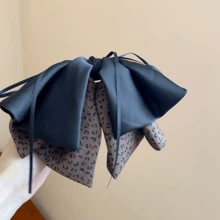 1pc Acrylic & Fabric Leopard Print Bow Tassel Hair Claw Clip - Multicolor - View 4