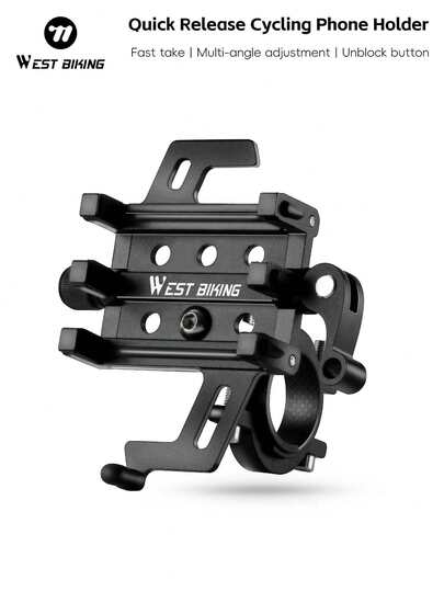  Giá đỡ điện thoại di động gắn xe đạp WEST BIKING, loại bảy chấu, làm bằng hợp kim nhôm, chống sốc, có thể tháo rời, dùng để định vị, phụ kiện xe đạp.