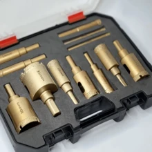 12件套金刚石涂层钻头组，适用于玻璃、大理石、瓷砖等，钻孔尺寸范围6-35毫米，手动工具 - 12pcs - 查看 2