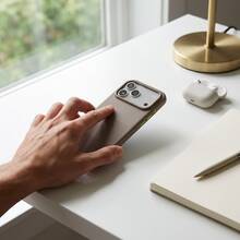 DECOPHONE 灰色纹理 MagSafe 手机壳，TPU+PC 防摔超薄保护壳，精准开孔，优质材料，兼容 Apple 17 - 灰色 - 查看 6