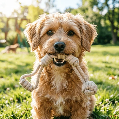 Đồ chơi cho chó, dây thừng gặm cho chó: Đồ chơi dây thừng tương tác bền chắc, phù hợp cho chó mọi kích cỡ chơi và tương tác. Dây thừng gặm đa chức năng với tác dụng huấn luyện trong nhà/ngoài trời và chăm sóc răng miệng.