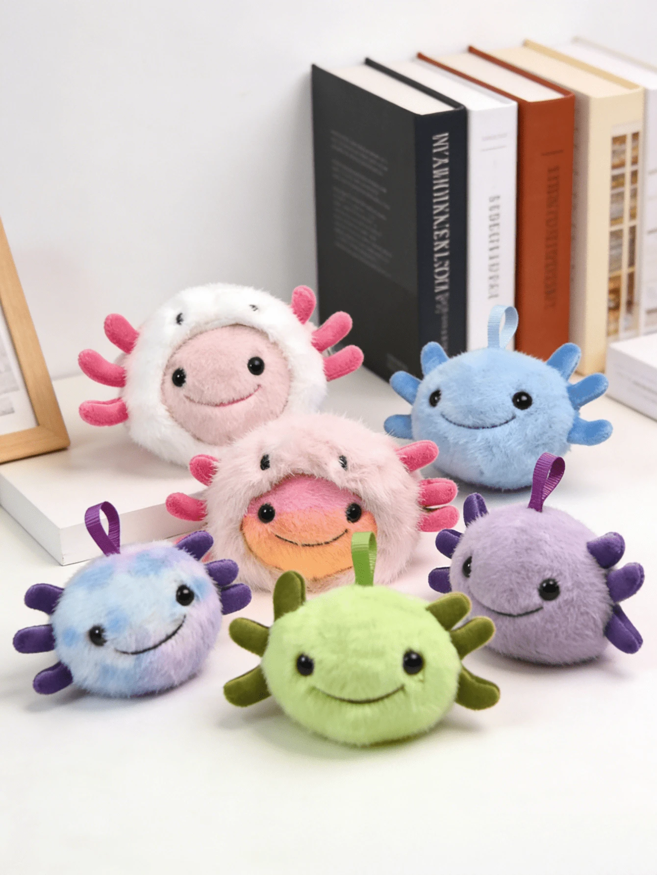 可爱卡通毛绒玩具，蝾螈毛绒玩具，六角恐龙玩具，儿童礼物，适合作为生日礼物和复活节儿童礼物 - 彩色 - 查看 1