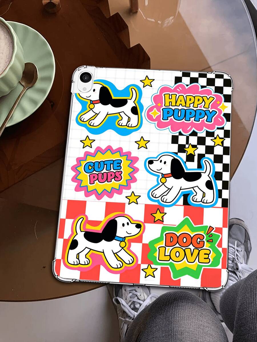 Cartoon Style Colorful Puppy Anti-Drop Tablet Case, Thickened Anti-Drop 10th Gen 10.9 Inch Tablet Protective Case, 10.2 Inch Tablet Protective Case - Multicolor - View 1