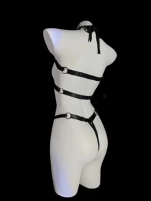 Sexy Lingerie Set, Bondage Bodysuit, Rope Mesh Suit Set, No-Removal Bodysuit, Sexy And Hot Temptation Set-Valentine's Day - 黑色 - 查看 3