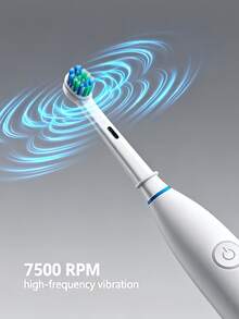 Electric Toothbrush 5 Modes Rechargeable Waterproof With 4 Brush Heads Deep Cleaning Soft Bristles For Sensitive Teeth Home Travel Oral Care - Multicolor - View 3