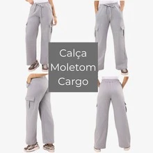 Women's Cargo Pants With Pockets Winter Drawstring Sweatpants - 灰色 - 查看 10