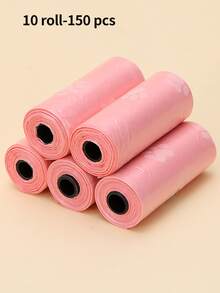 10/12个装粉色系列宠物粪便袋印花狗便袋户外遛狗清洁袋 - 彩色 - 查看 12