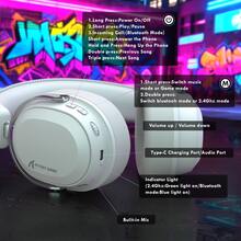 ATTACK SHARK L30 Pro 无线游戏耳机，支持 2.4GHz/蓝牙/有线连接，超长续航，配备可拆卸麦克风，7.1 环绕立体声，超低延迟，适用于 PC/PS5/Switch/移动设备。 - 查看 3