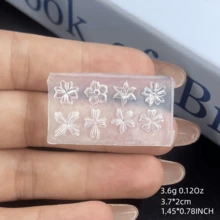 1PC/2pcs Flower Charms Silicone Nail Molds 3D Gel Nail Art Mold For DIY Nails Charms Flower Silicone Mold Lilies Cherry Blossoms Nail Stencils Floral Decor Molds Nails Design Flowers Manicure Carved Mould - Clear - View 11