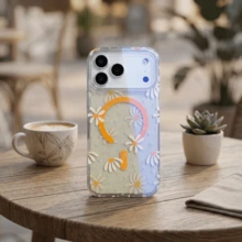 Funda protectora de flores de margarita transparente con brillo, compatible con iPhone 17 Pro Max, compatible con Apple 16 Pro Max, 16 Pro, 16, 15, 15 Pro, 15 Pro Max, 14 Pro Max, 13, 12, 11, adecuada para mujeres y niñas, dura y anti-caída, funda de teléfono fresca - Multicolor - Ver 71