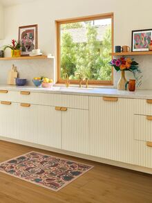 1 Stück schöner vintage-bohemischer Blumen-Teppich/Fußmatte, weicher Kunstwollteppich, geeignet für Outdoor, Eingang, Wohnzimmer, Schlafzimmer, maschinenwaschbar, ganzjährig, großes Wohndekoration - Verschiedenfarbig - Übersicht 6