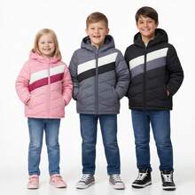 Premium Waterproof Children's Puffer Jacket - 灰色 - 查看 9