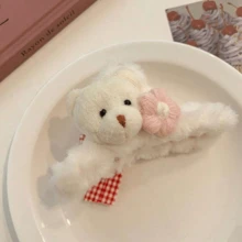 2pcs New Cute Fluffy Bear Hair Clips - Multicolor - View 10