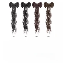 Bow-Shaped Hair Clip With Curly Wig - Multicolor - View 6