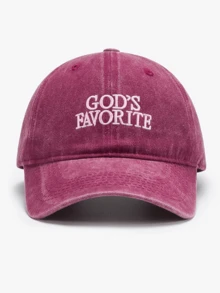 Mũ lưỡi trai nữ thêu chữ "GOD'S FAVORITE" (Chúa là người được yêu thích nhất), thích hợp cho sinh hoạt hàng ngày và các bữa tiệc ngày lễ. - A - Xem 8