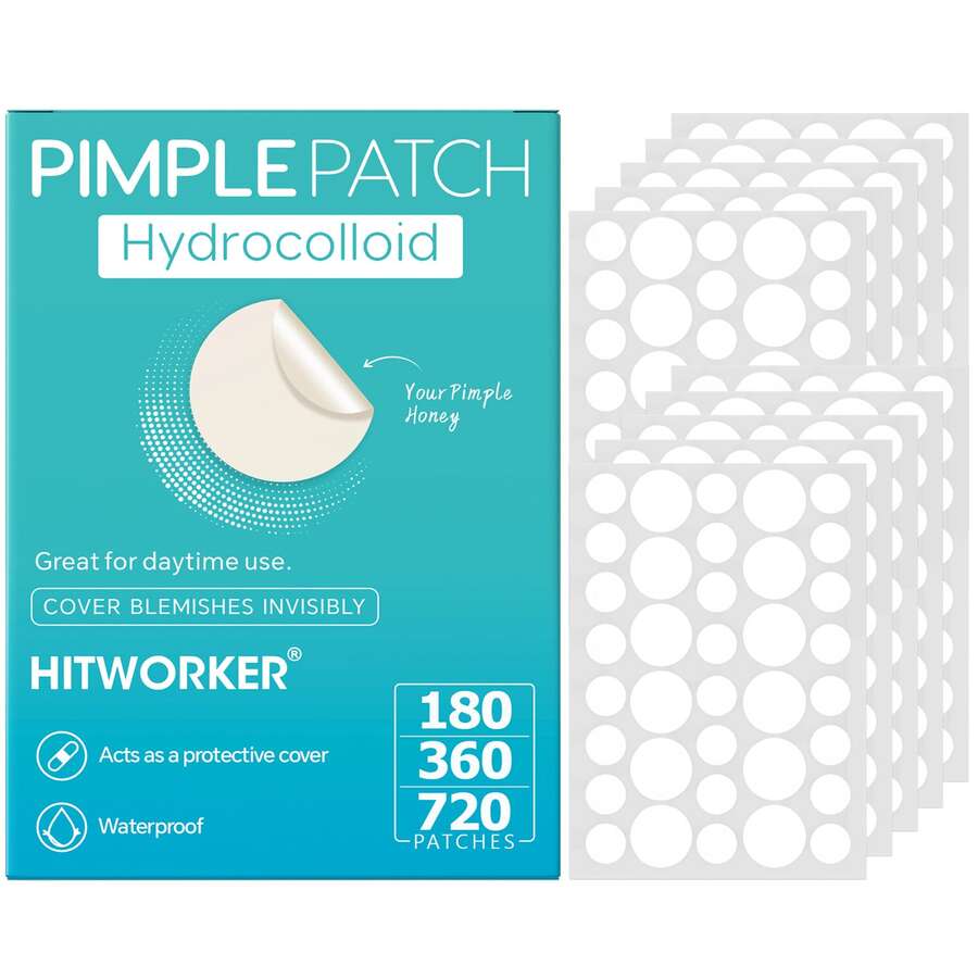 水凝胶祛痘贴，有效遮盖痘痘和瑕疵，快速温和护肤，送礼佳品，无残留，24小时护理 - 彩色 - 查看 1