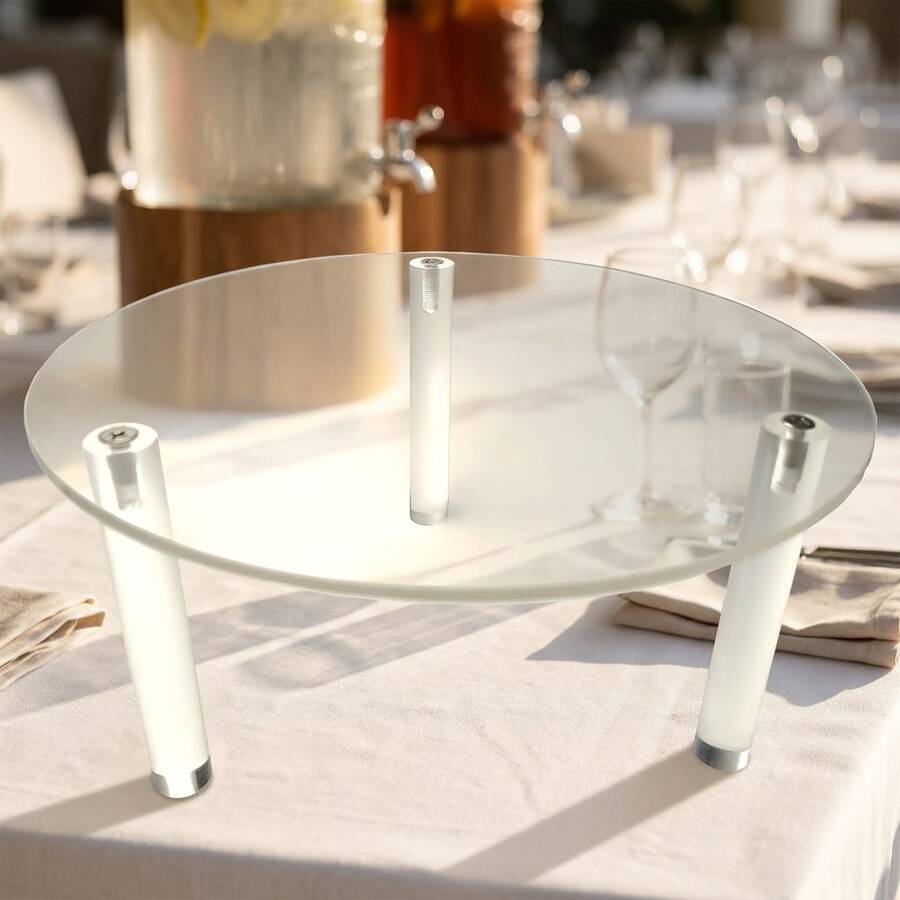7.87 Inch Glass Drink Dispenser With Transparent Acrylic Stand, Suitable For Parties, Water Dispenser, Plant Stand, Cake Stand, Etc.