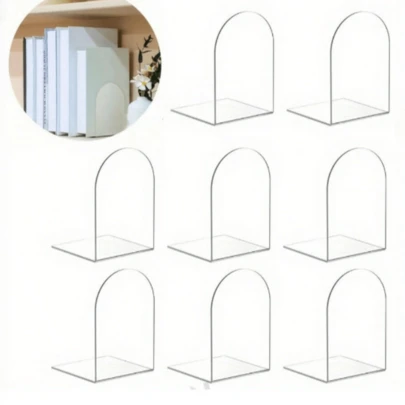 1pc/2pcs Transparent Acrylic Book Display Rack, Desktop Acrylic Book Storage Shelf, Clear Acrylic Book Stand Suitable For Office, Home, Retail Store