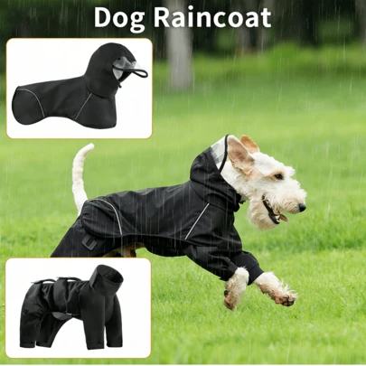 2 Pieces Pet Raincoat, Detachable Design For Easy Wear, Adjustable Reflective Outdoor Casual Pants, Suitable For Medium & Small Dogs
