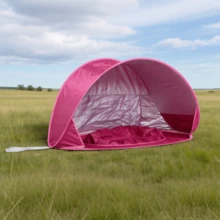 Pop-Up Baby Beach Tent | Portable Sun Shade With UPF 50+ Protection For Infants, Indoor & Outdoor Use, Back To School - Hot Pink - View 3