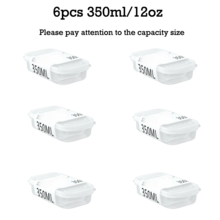 6pcs   Plastic Meal Prep Container Square Freezer Fridge Storage Box With Clip Lid For Meat Vegetables Leftovers Space Saving Dishwasher Safety - 350ML-6pcs - View 13
