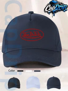 Navy 1pc Unisex Von-Dutchs Print Baseball Cap, Sun Hat, Curved Brim, Dad Cap. Suitable For Daily Use And Outdoor Activities. Outdoor Adjustable Sun Cap. Spring-Summer Travel, Tourism, Beach Vacation Hat. - Màu xanh hải quân - Xem 2