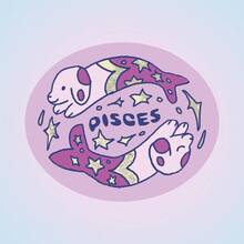 PISCES Pisces Dreamy Cartoon Stickers, Gentle Healing Zodiac Style Notebook Planner Decorative Stickers, Waterproof Vinyl Stickers - Durable Matte Surface, Self-Adhesive Bumper Stickers, Suitable For Cars, Windows, Laptops, Trucks, Water Bottles - Multi-Functional Durable Design, Car Stickers - Vinyl - View 10
