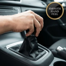 CARSUN Stitched Leather Gear Shift Knob Cover, High-End Quality Precise Fit, Non-Slip Wear-Resistant Protective Sleeve, Car Interior Modification Accessory, Universal Fit For Manual & Automatic Transmission Gear Shift, Scratch & Sweat Resistant Gear Shift Protector, Durable And Easy To Clean Gear Shift Cover - A - View 3