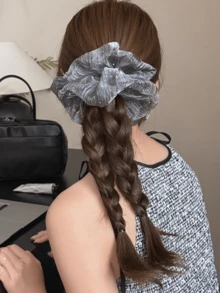 3pcs New Style Clouds Seersucker Full Of Stars Hot Diamond Hair Tie Women's High-End Striped Hair Rope Temperament Hair Rope Ponytail Holders Scrunchy - Multicolor - View 2