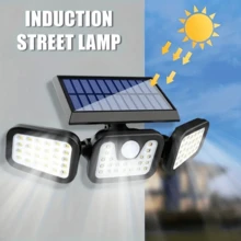 Solar Powered Motion Sensor Outdoor Light, 3-Head Security Light, LED Floodlight With Motion Detection, Spot Light For Patio, Yard, Garage Entrance, IP65 Waterproof - Multicolor - View 3