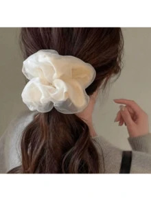 Eugen Yarn Hair Rope Simple Hair Scrunchies New High-End Hair Accessory Women's Hair Accessory Super Fairy Solid Color Mesh Simple Forest Style Hair Scrunchies High-End Feeling Tie Hair Scrunchies Elegant Versatile Hair Rope Hair Accessory Ponytail Holders Scrunchy,Summer,Holiday,Travel - Multicolor - View 2