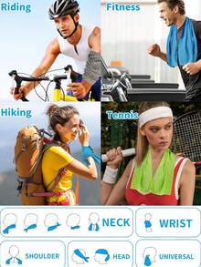 Box Packed Quick Drying Sports Towel, Unisex, Portable Outdoor Cooling Towel, Machine Washable, Suitable For Camping, Yoga, Running, Hiking, Gym And Travel. Camping Essential, Provides Instant Cooling, Travel Cooling Towel, Cooling Gym Towel, Absorbent Towel, Fast Cooling Ice Silk Towel, Cooling Running Towel, Packaged In A Box. - Multicolor - View 2