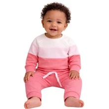 1 Set Of Children's Fleece Sweatshirts Sizes P To 3 Boys Baby Winter Clothes Cold Weather - 淺粉色 - 查看 2